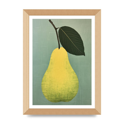 Pear Silhouette in Minimalist Woodblock