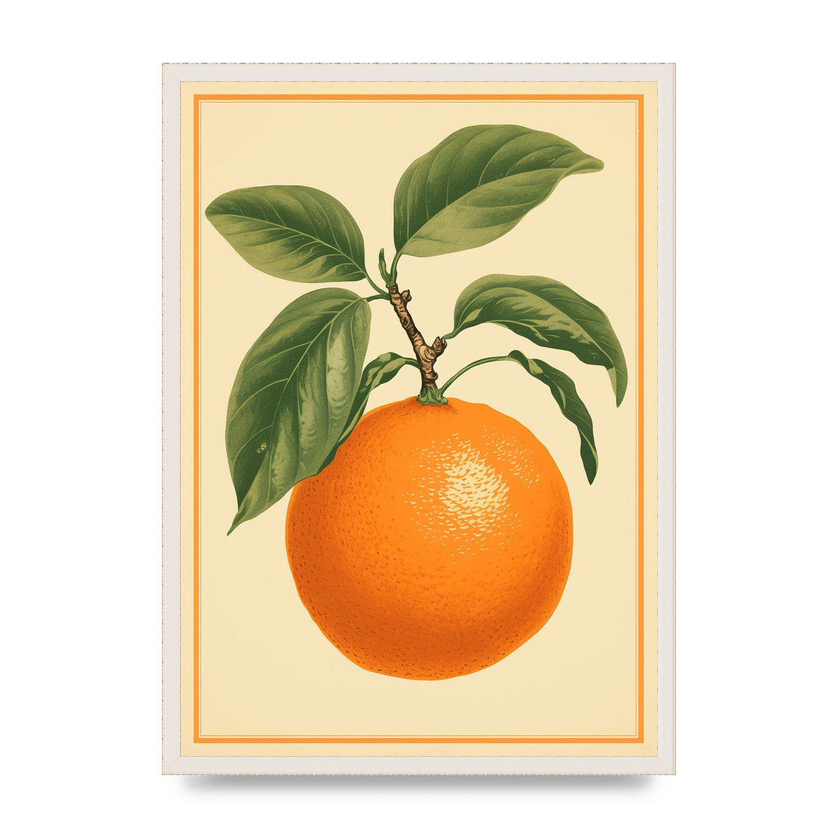 Artistic Orange in Minimalist Woodblock