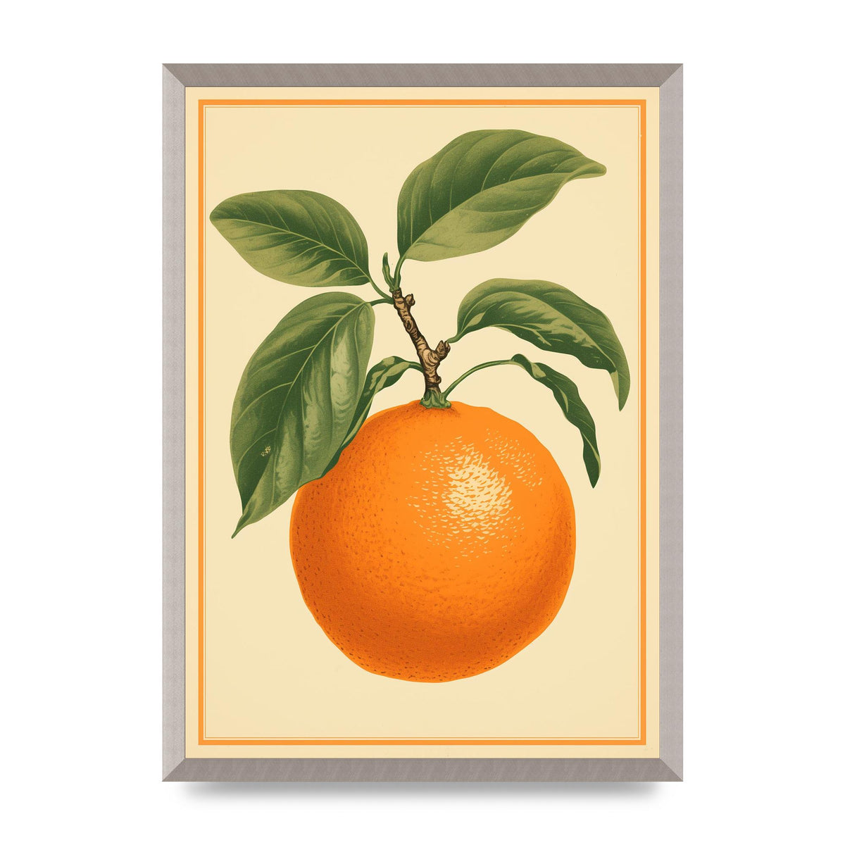 Artistic Orange in Minimalist Woodblock