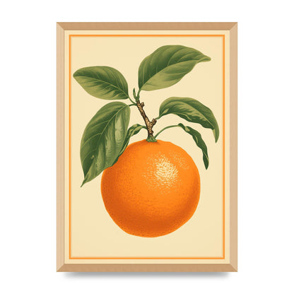 Artistic Orange in Minimalist Woodblock