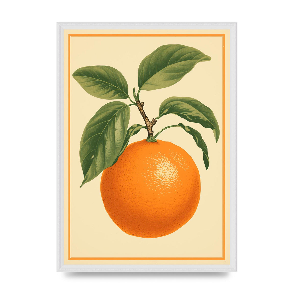 Artistic Orange in Minimalist Woodblock