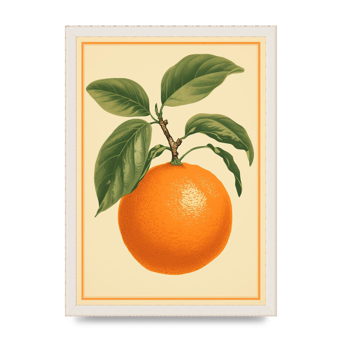 Artistic Orange in Minimalist Woodblock