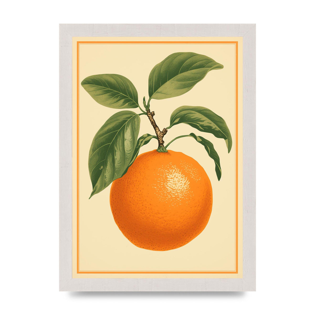 Artistic Orange in Minimalist Woodblock
