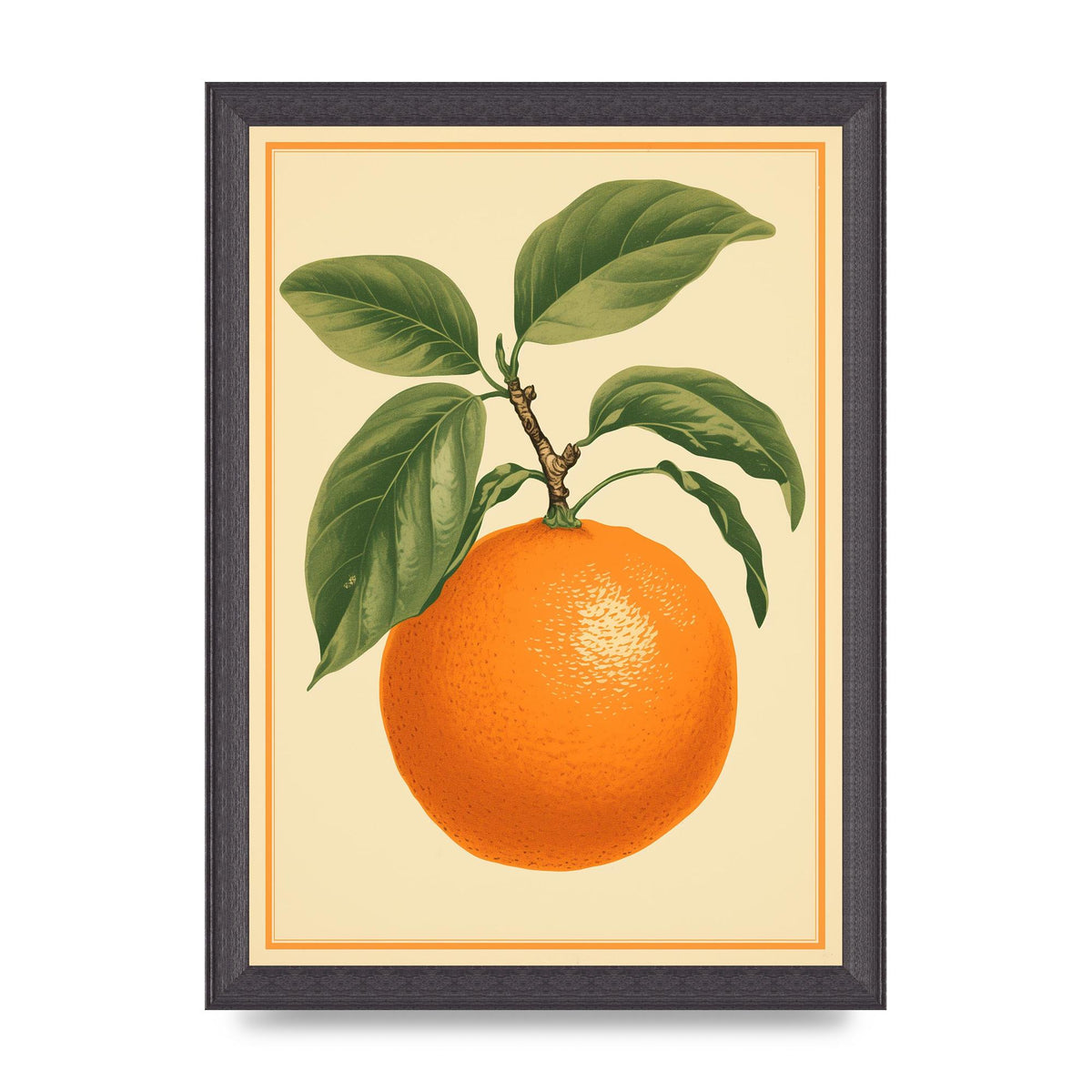 Artistic Orange in Minimalist Woodblock