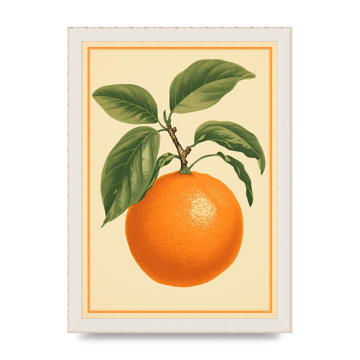 Artistic Orange in Minimalist Woodblock