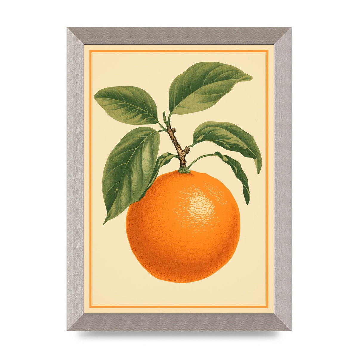 Artistic Orange in Minimalist Woodblock