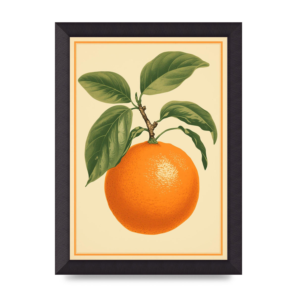 Artistic Orange in Minimalist Woodblock