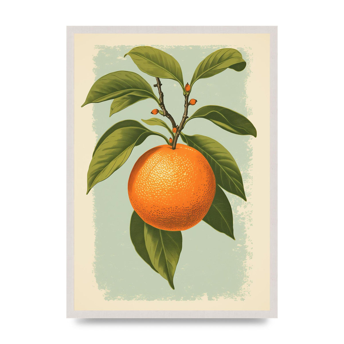 Minimalistic Woodblock Style Orange