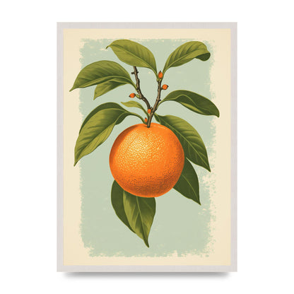 Minimalistic Woodblock Style Orange