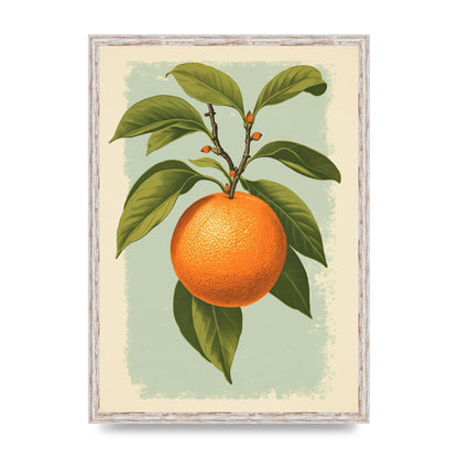 Minimalistic Woodblock Style Orange