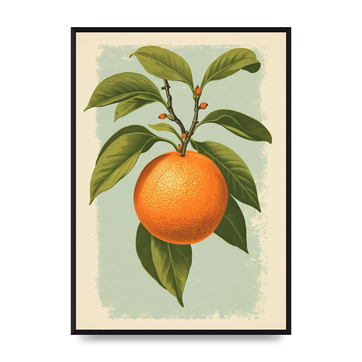 Minimalistic Woodblock Style Orange