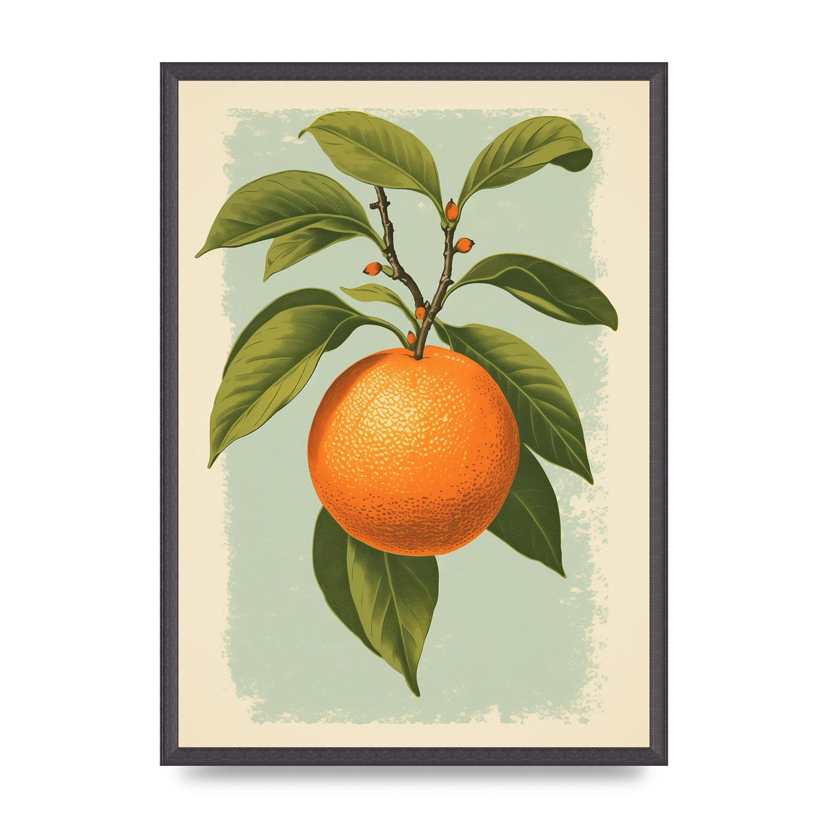 Minimalistic Woodblock Style Orange