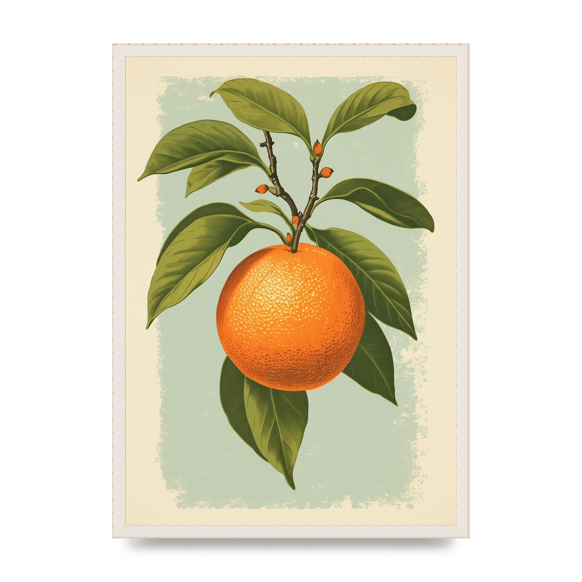 Minimalistic Woodblock Style Orange