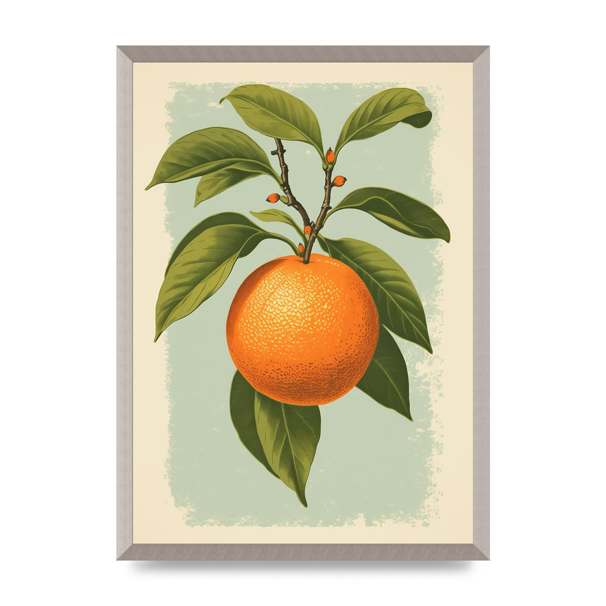Minimalistic Woodblock Style Orange