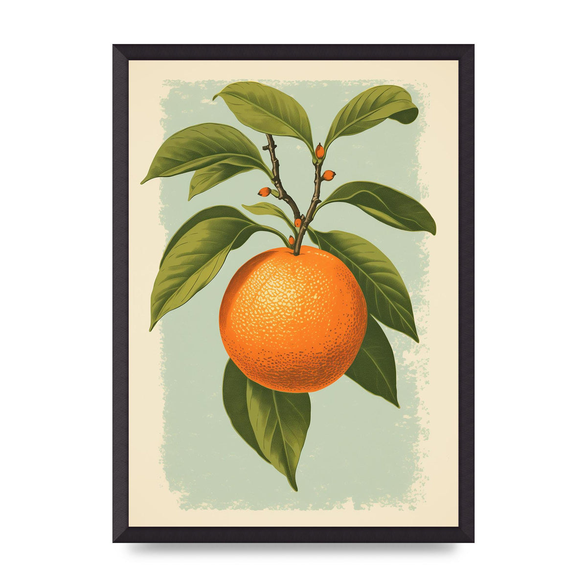 Minimalistic Woodblock Style Orange