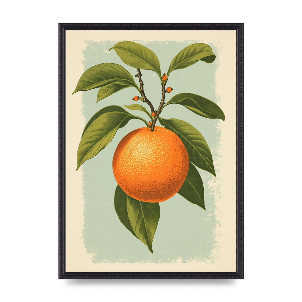 Minimalistic Woodblock Style Orange
