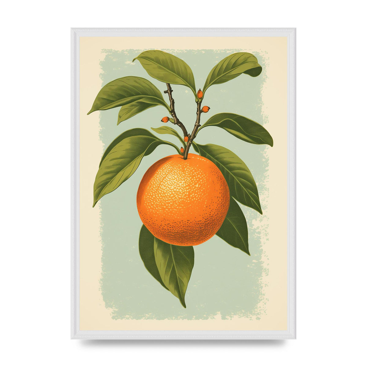 Minimalistic Woodblock Style Orange