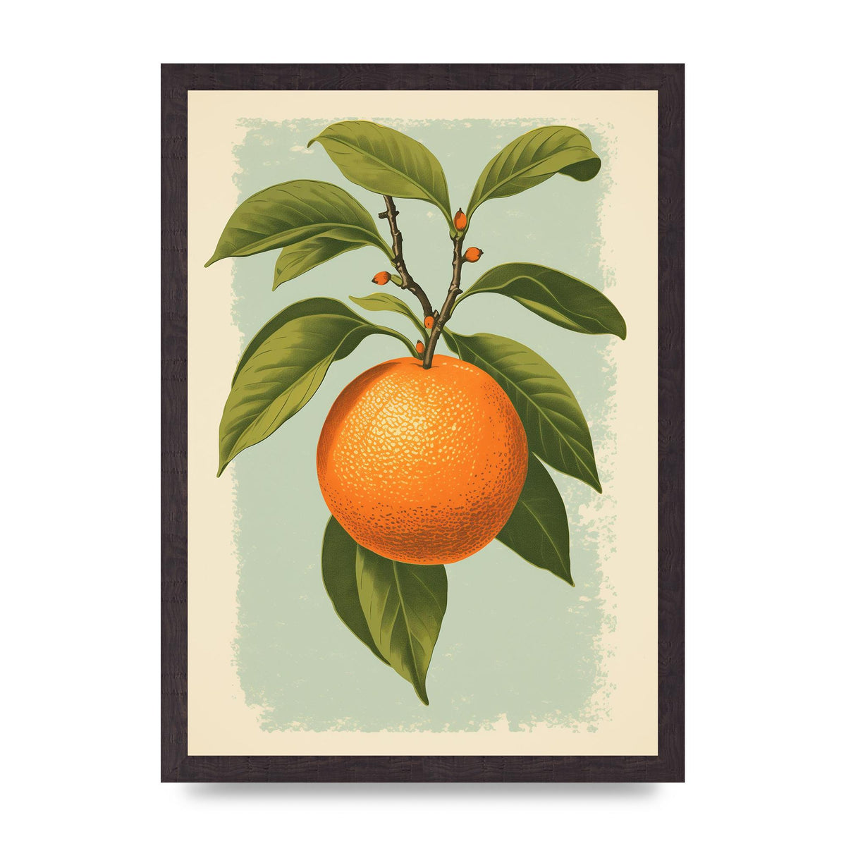 Minimalistic Woodblock Style Orange