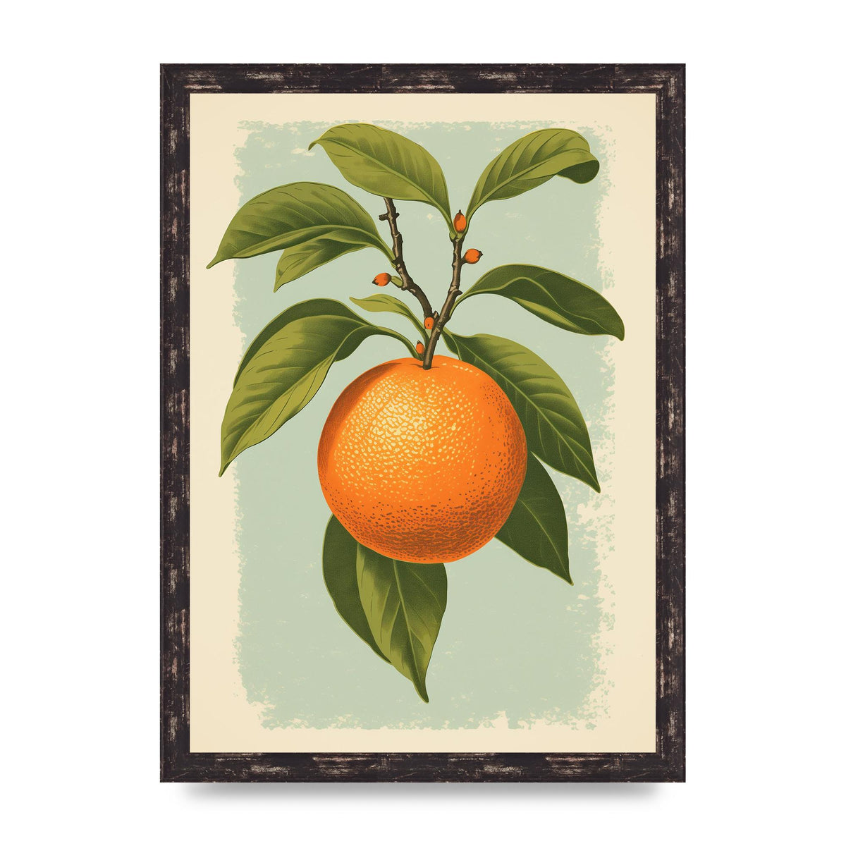 Minimalistic Woodblock Style Orange