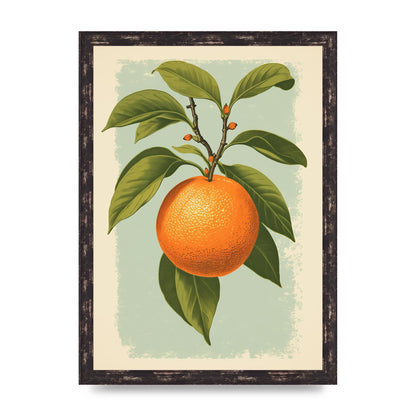 Minimalistic Woodblock Style Orange