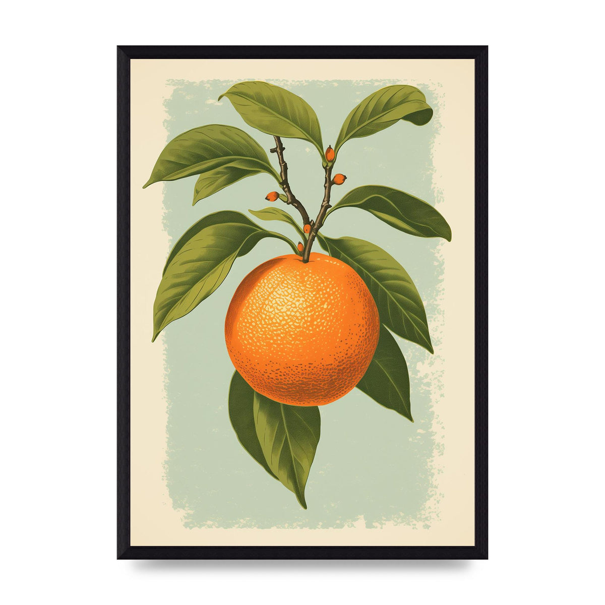 Minimalistic Woodblock Style Orange