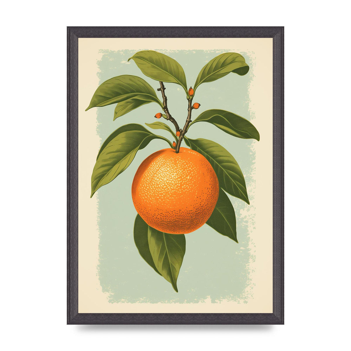 Minimalistic Woodblock Style Orange
