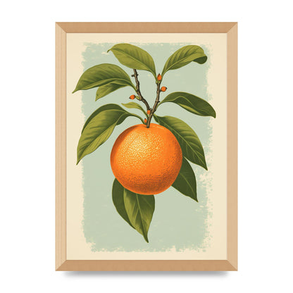 Minimalistic Woodblock Style Orange