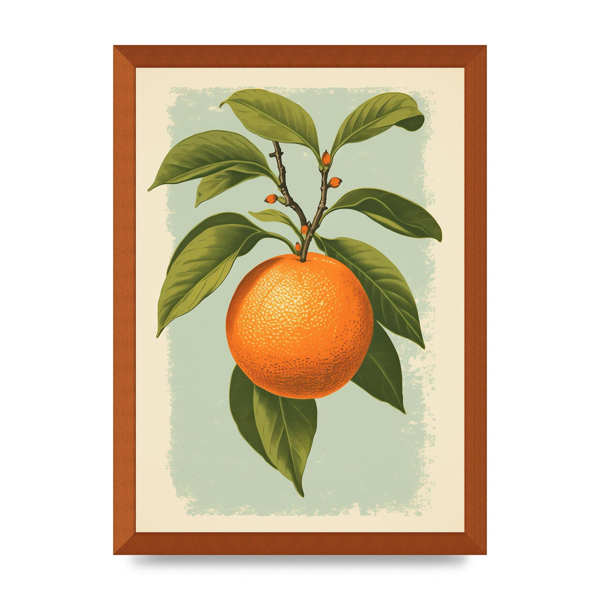 Minimalistic Woodblock Style Orange