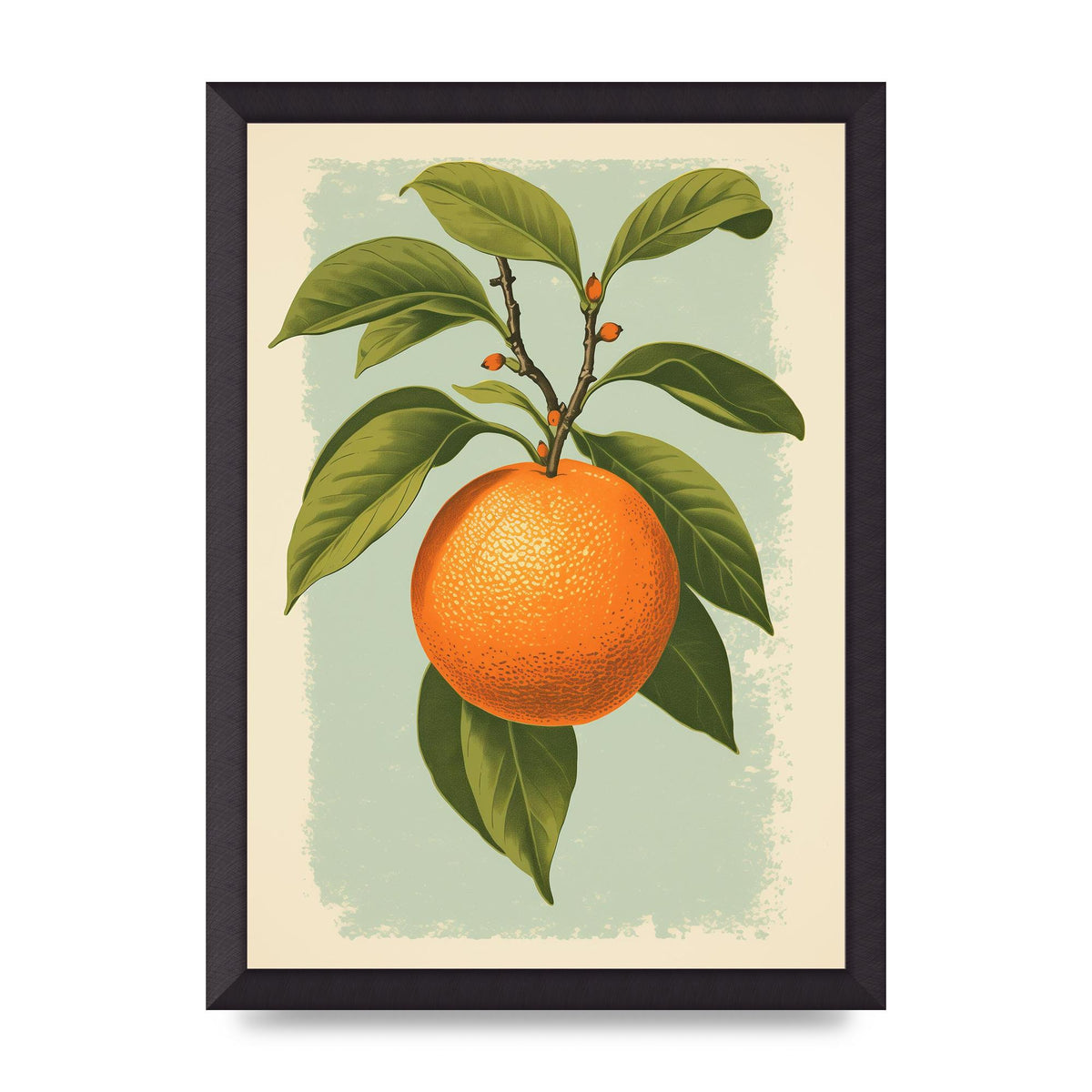 Minimalistic Woodblock Style Orange