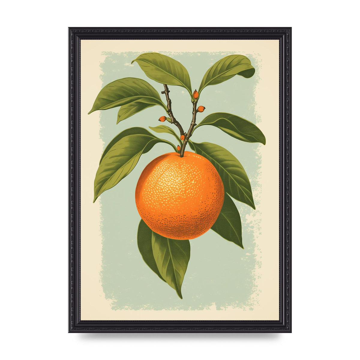 Minimalistic Woodblock Style Orange