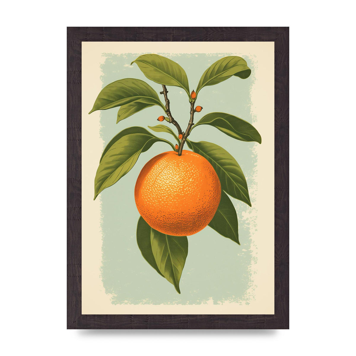 Minimalistic Woodblock Style Orange