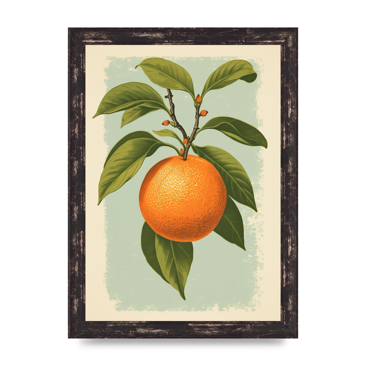 Minimalistic Woodblock Style Orange