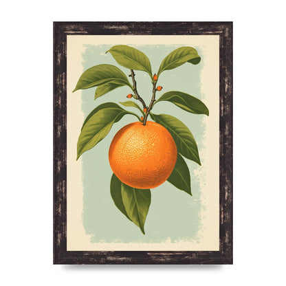 Minimalistic Woodblock Style Orange