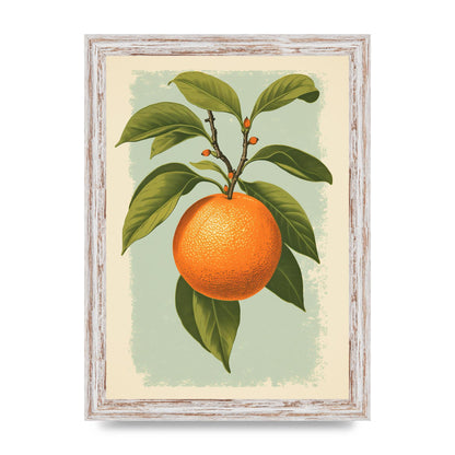 Minimalistic Woodblock Style Orange