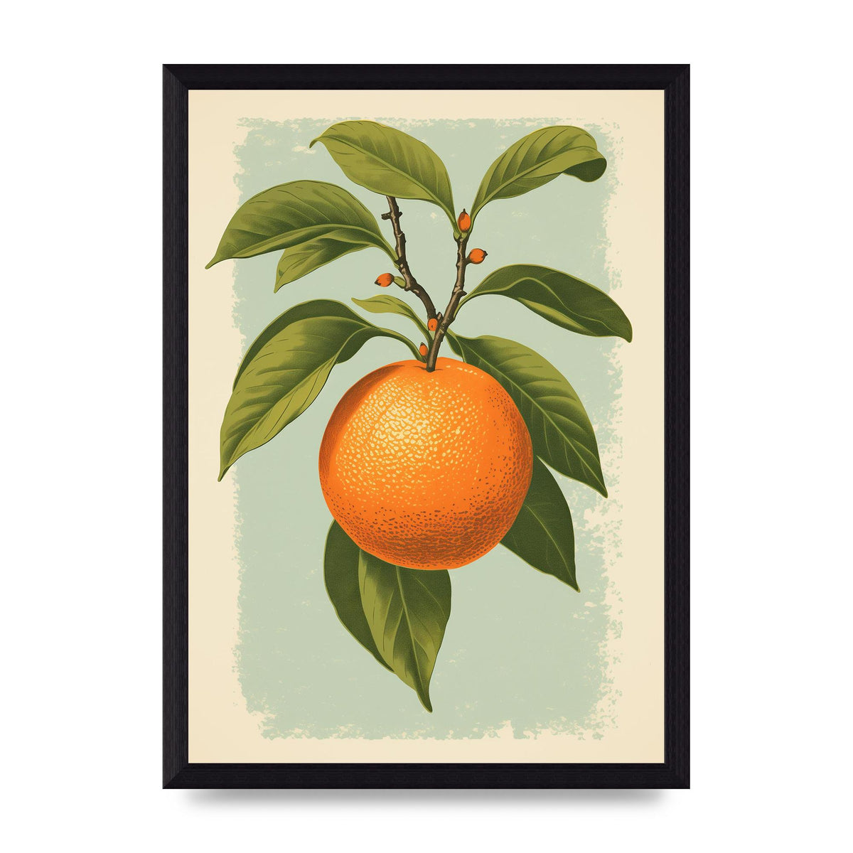 Minimalistic Woodblock Style Orange