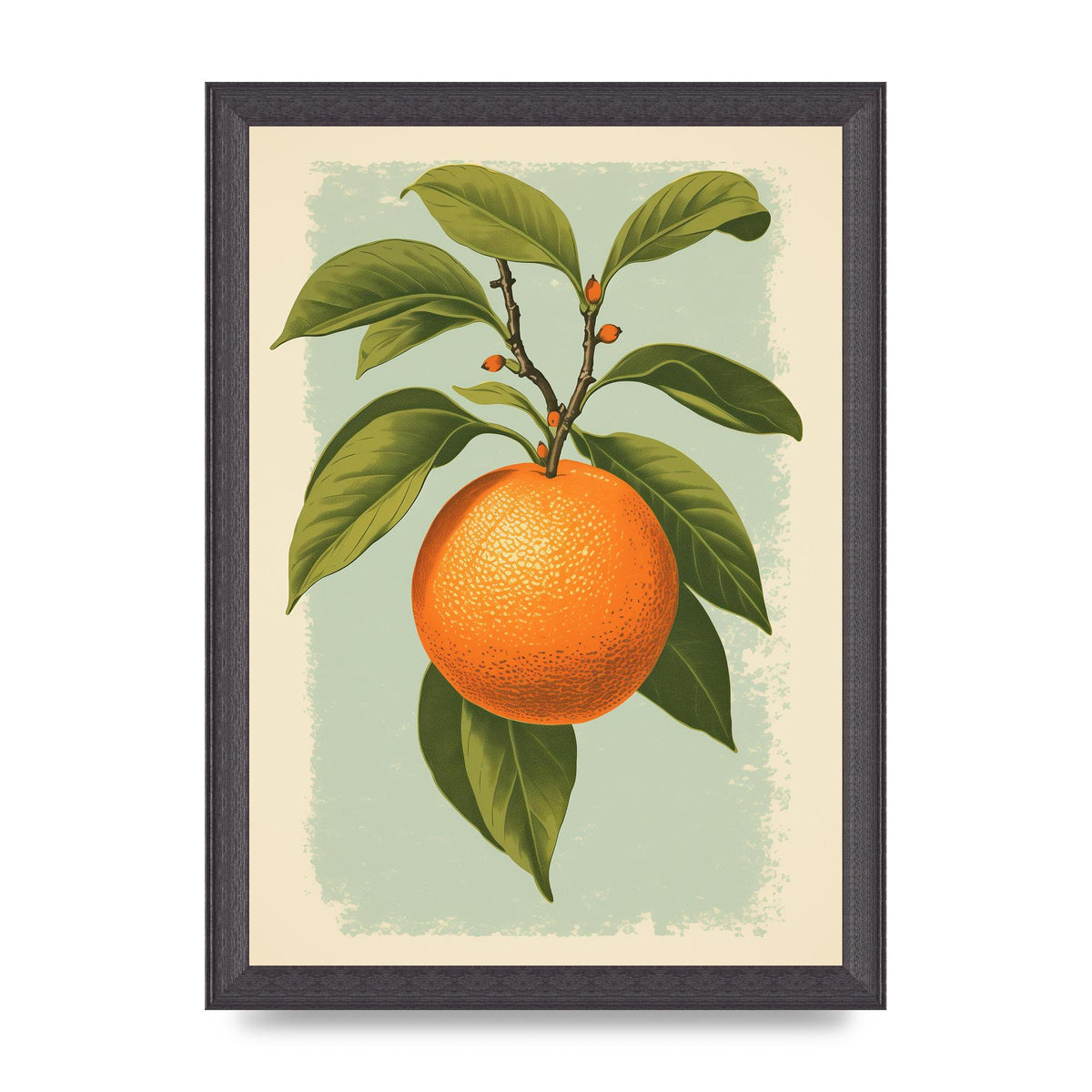 Minimalistic Woodblock Style Orange