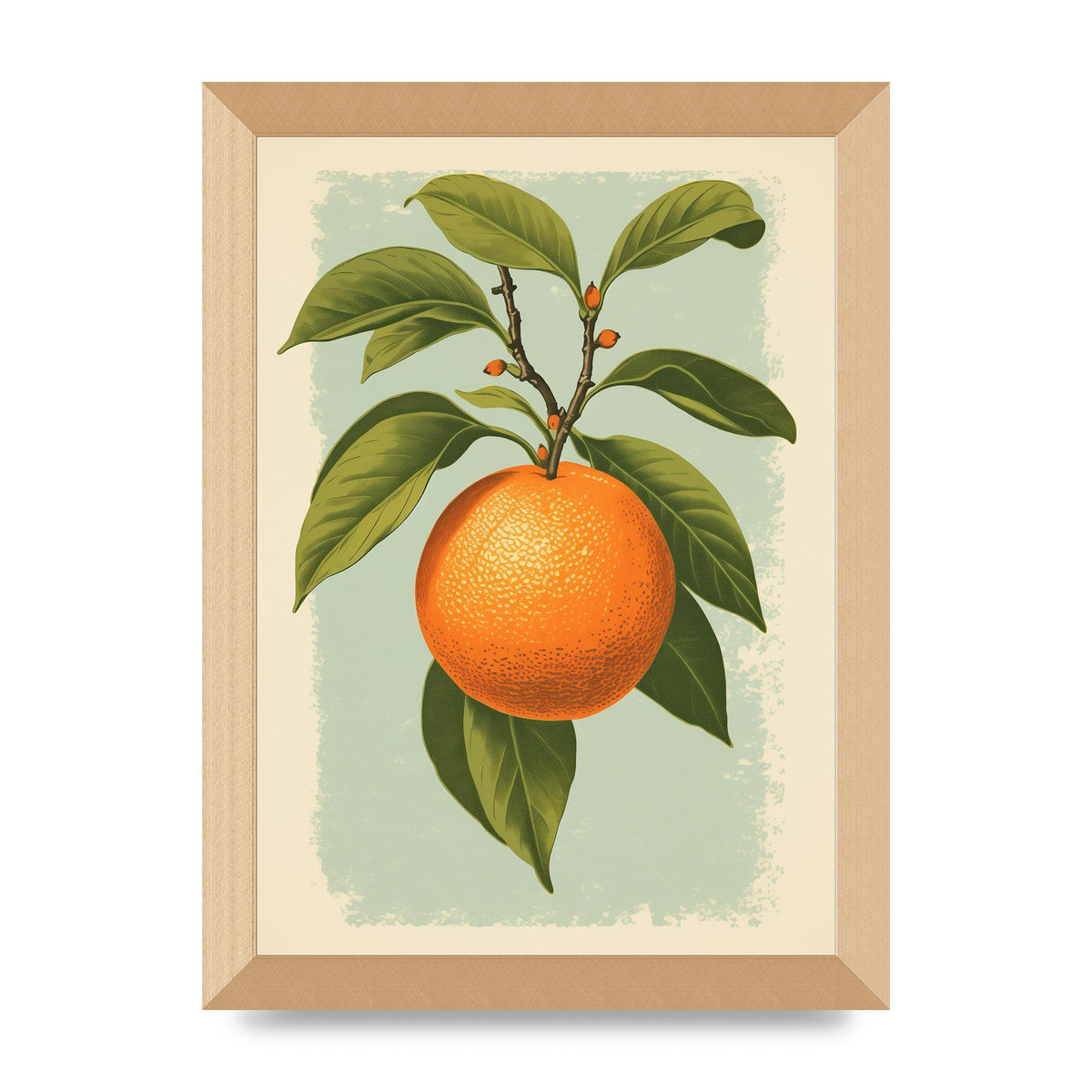 Minimalistic Woodblock Style Orange