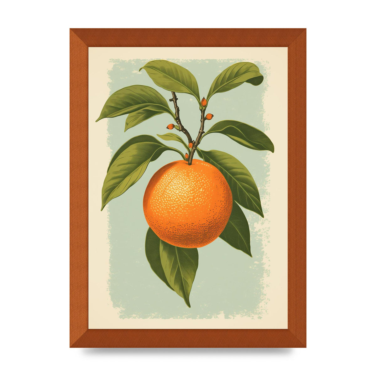 Minimalistic Woodblock Style Orange