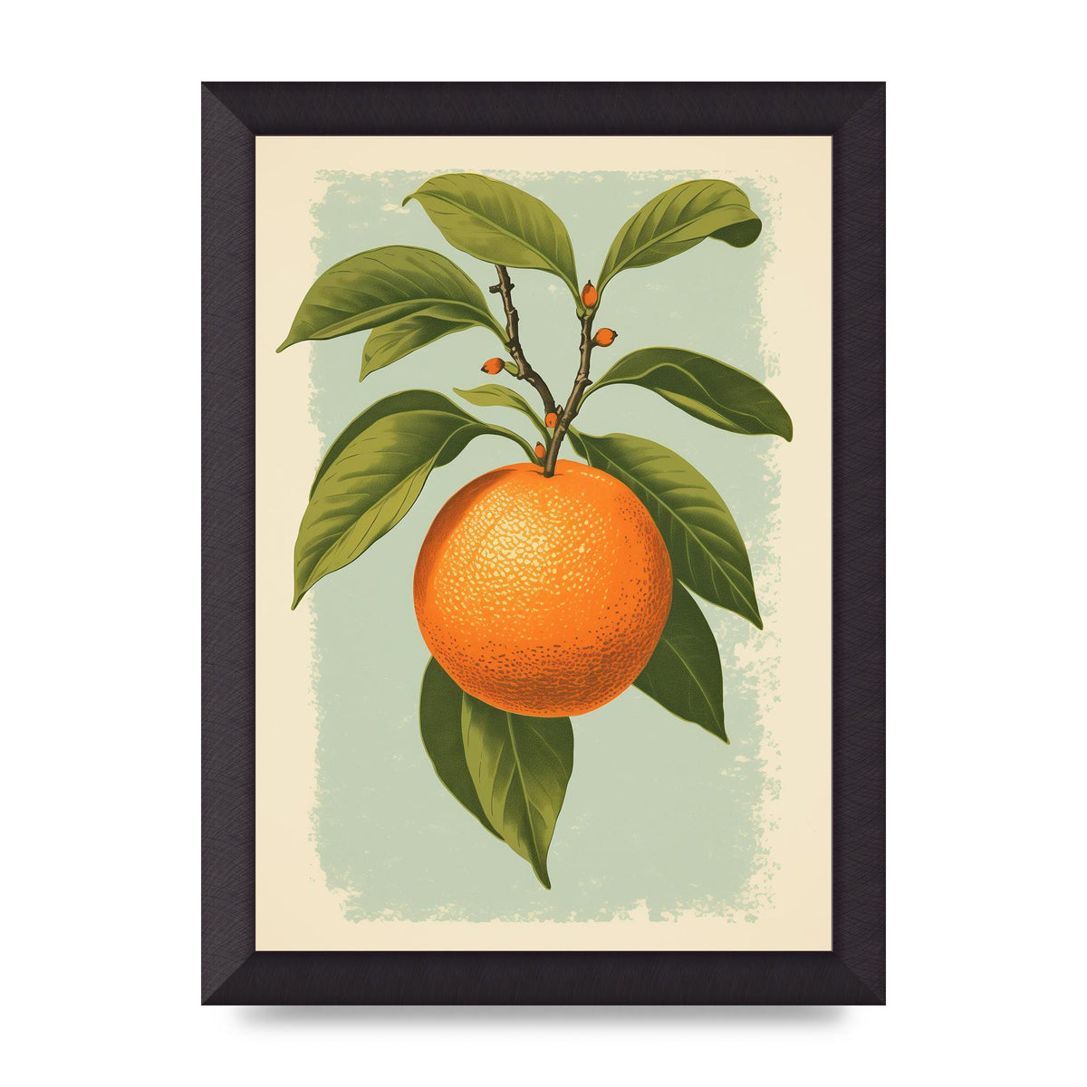 Minimalistic Woodblock Style Orange