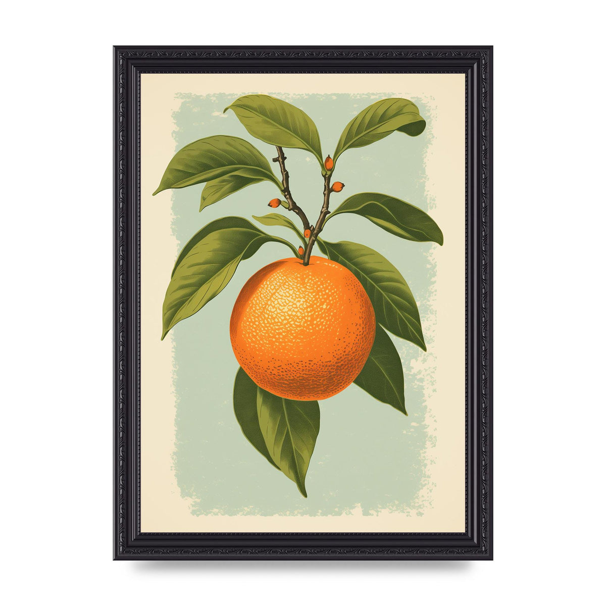 Minimalistic Woodblock Style Orange