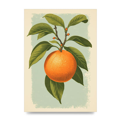 Minimalistic Woodblock Style Orange