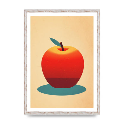 Minimalist Apple Woodblock Print