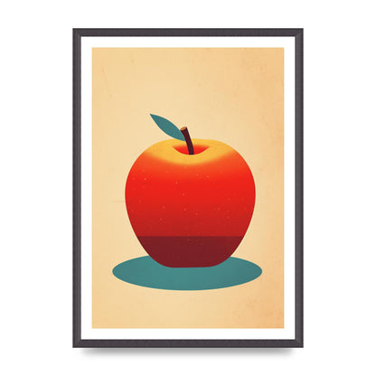 Minimalist Apple Woodblock Print