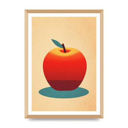 Minimalist Apple Woodblock Print