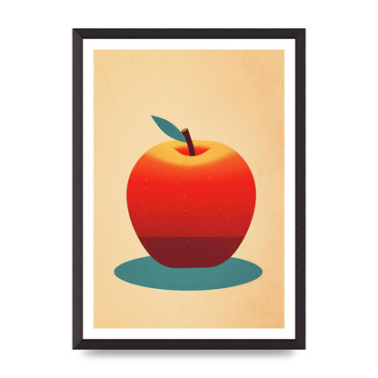 Minimalist Apple Woodblock Print