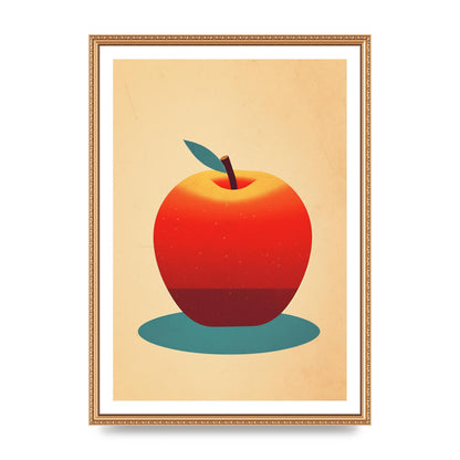 Minimalist Apple Woodblock Print