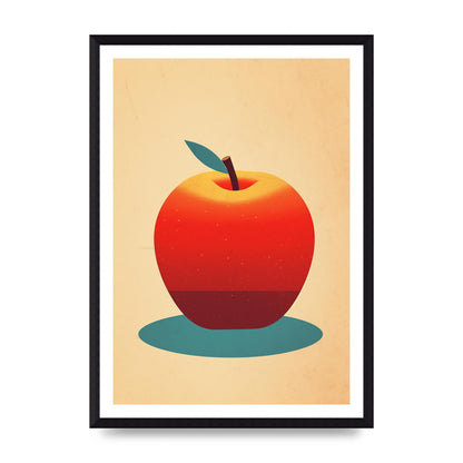 Minimalist Apple Woodblock Print