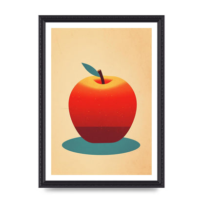 Minimalist Apple Woodblock Print