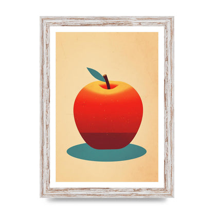 Minimalist Apple Woodblock Print