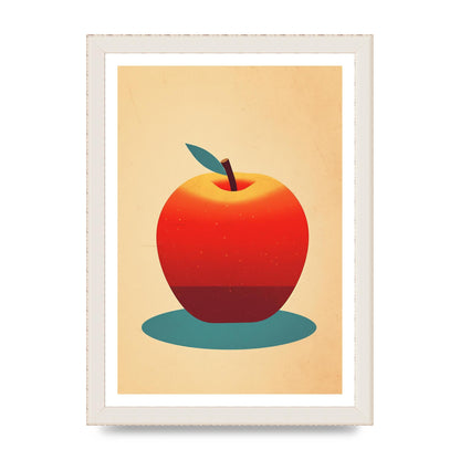 Minimalist Apple Woodblock Print